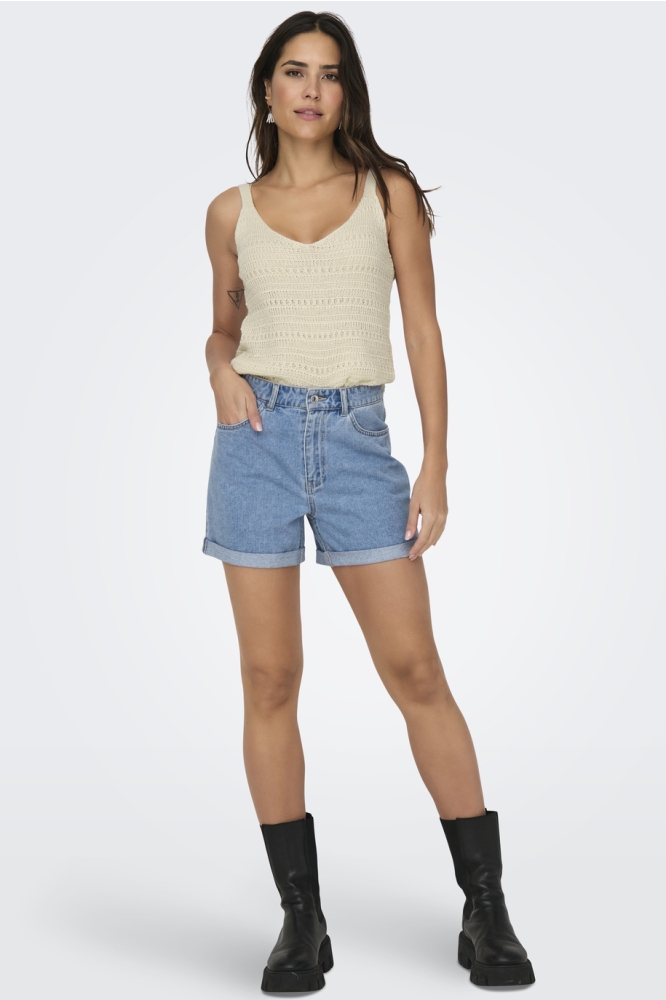 JDYTROPICA S/L V-NECK TOP KNT 15320721 BRICH